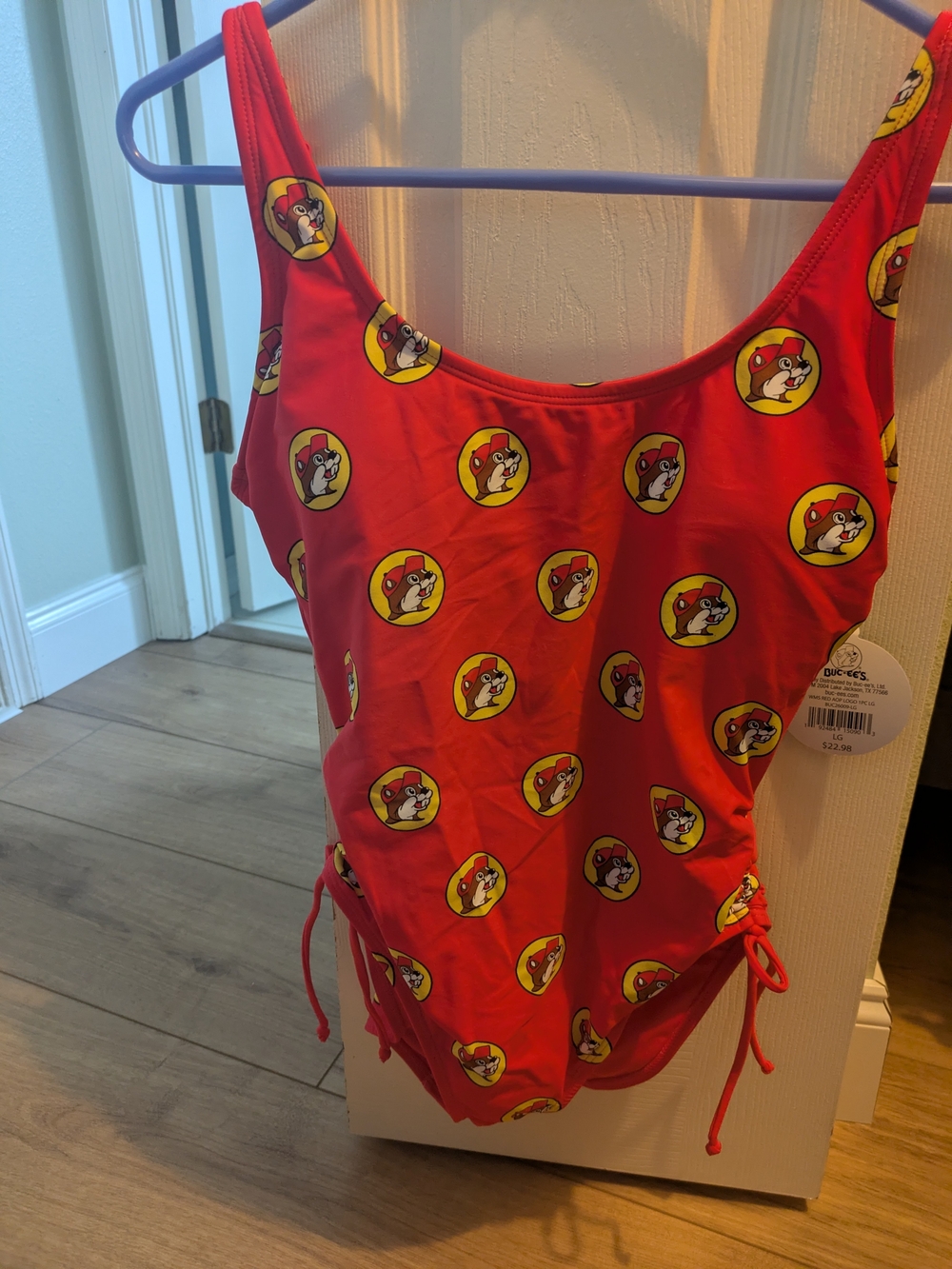 Red Bucees One-Piece Swim Suit